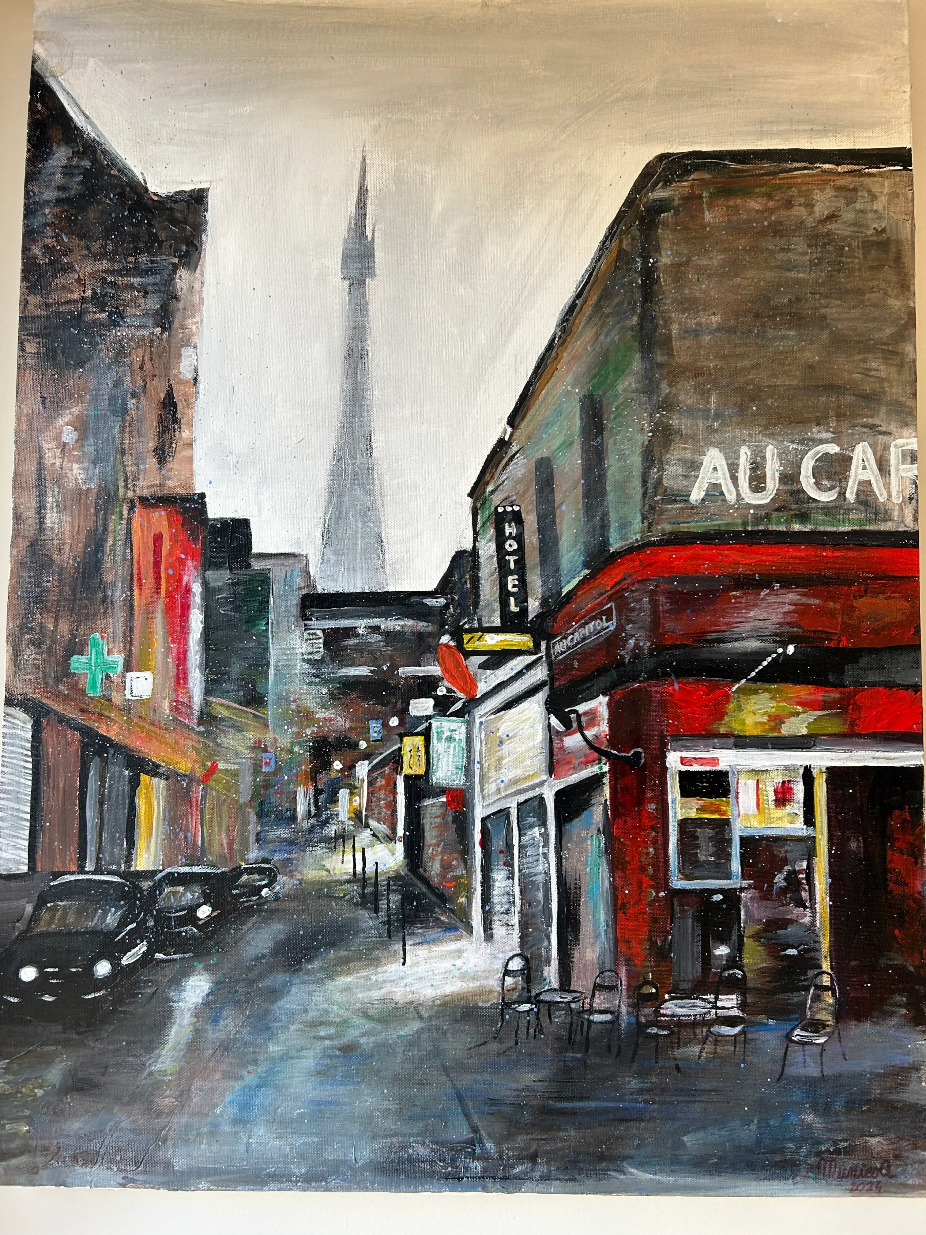 Rue-du-Capitol Rue de Capitol (Paris) -Peinture acrylique sur bois - 40 X 50