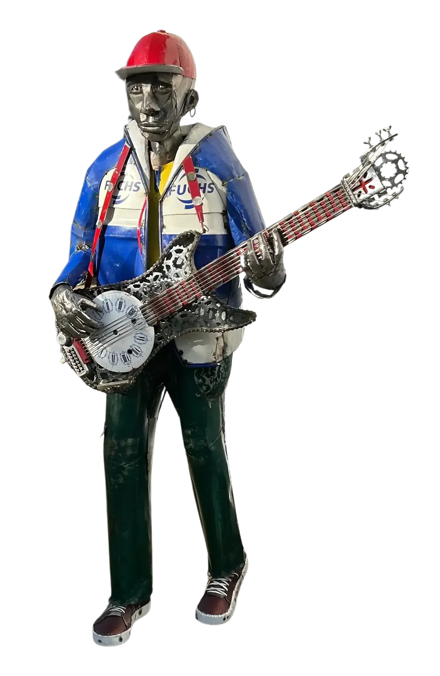 Guitariste tole et futs Diego - Guitariste réalisé en tôles de fûts d'huile - H 180