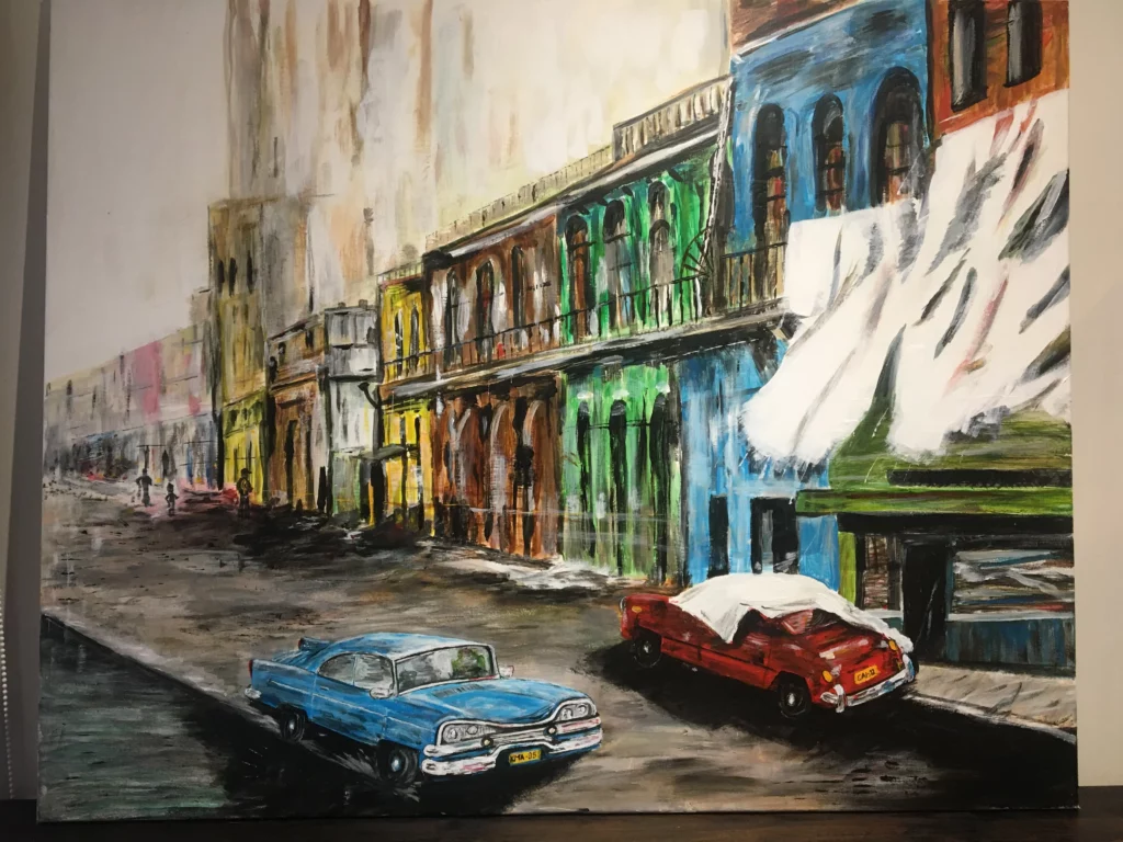 Draps inspiré d'Emmanuel Michel - Acrylique sur toile 100 x 80